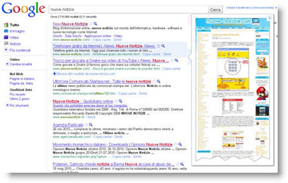 Google Instant Preview: vedere l'anteprima dei siti web nelle ricerce di Google