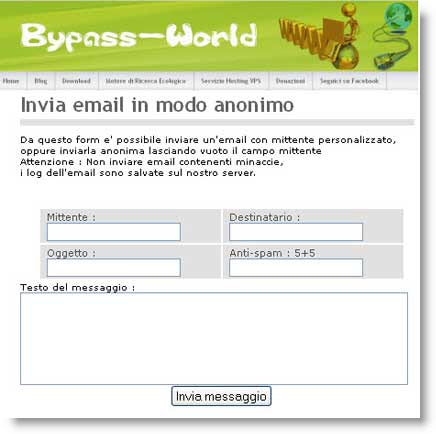 inviare e-mail anonime o con mittente falso
